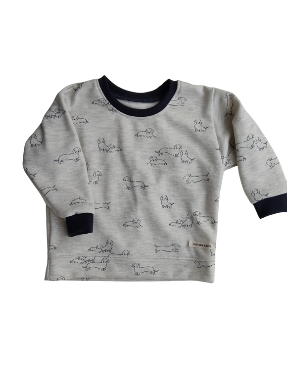 Sudadera Olivia Gris Perros Salchicha