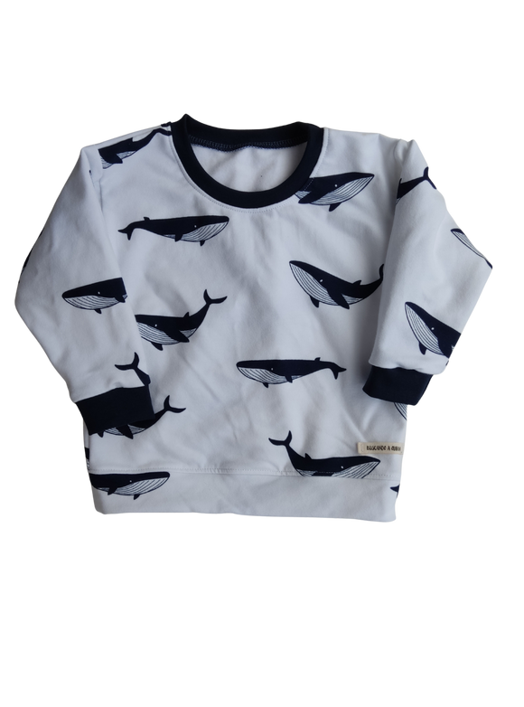 Sudadera Olivia Blanca con  Ballenas Azul